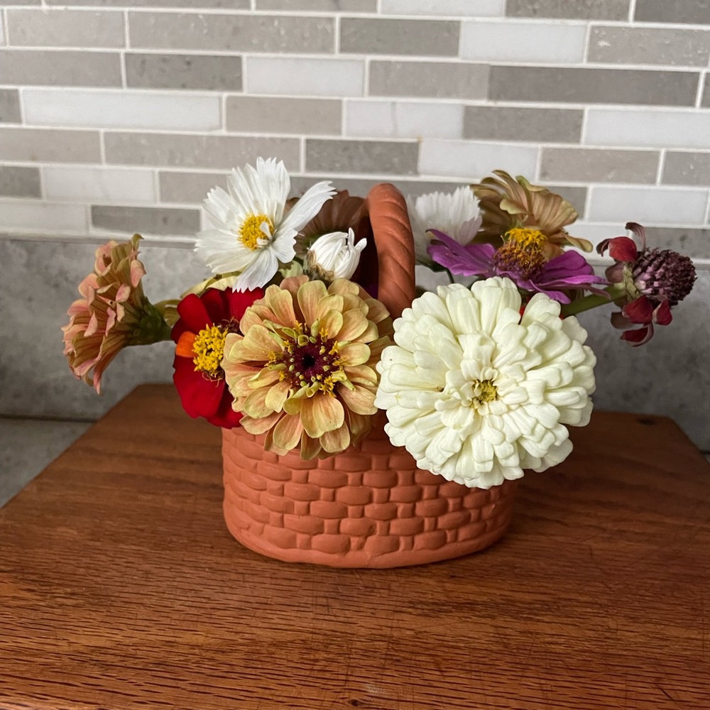 Terracotta clay basket
